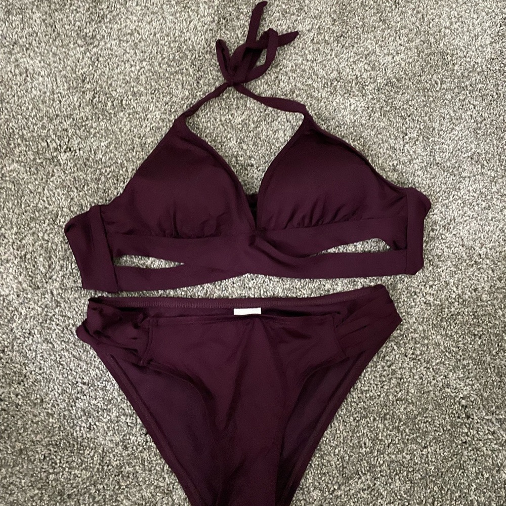 Target Maroon Bikini Set. Top Size Medium, Bottoms Size Small